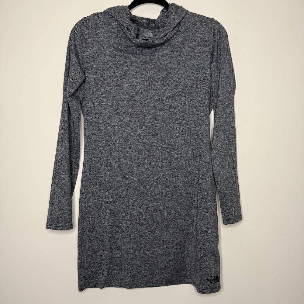 THE NORTH FACE Flash Dry Gorpcore Hooded Spacedye Grey Longsleeve Tunic Dress
